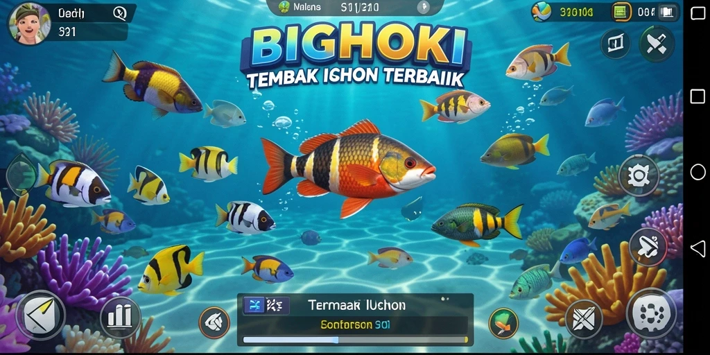 Screenshot gameplay BIGHOKI menampilkan aksi Tembak Ikan yang mendebarkan.