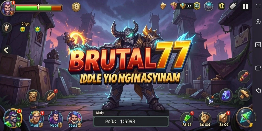 Tampilan gameplay menarik dari BRUTAL77 dengan elemen Idle.