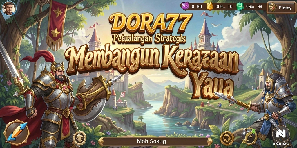 Screenshot gameplay DORA77 menunjukkan strategi membangun dan pertempuran seru.