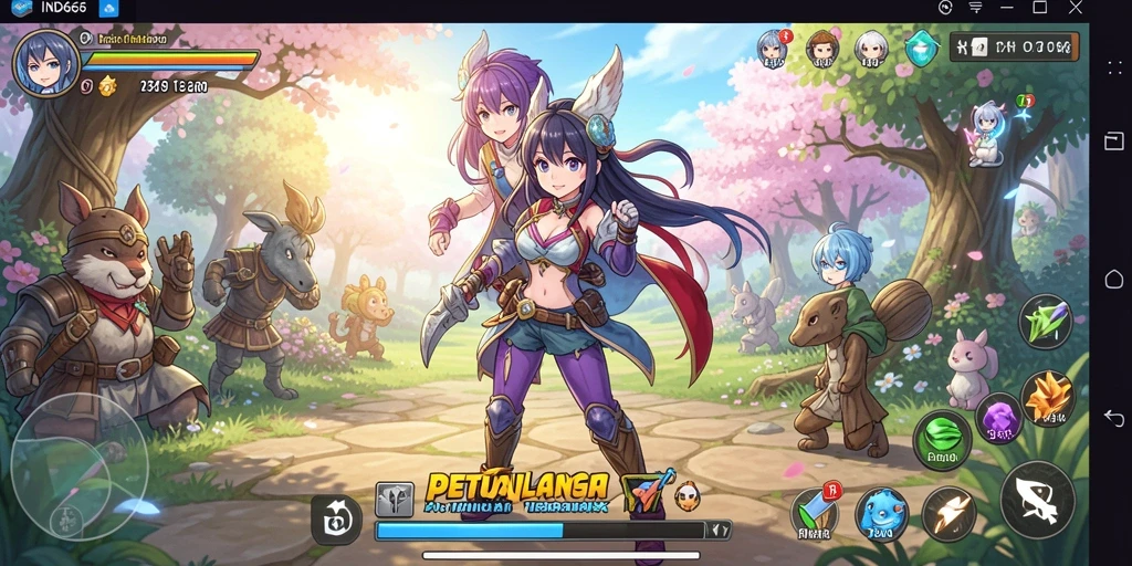 Tampilan aksi mendebarkan dalam gameplay Anime di IND666.