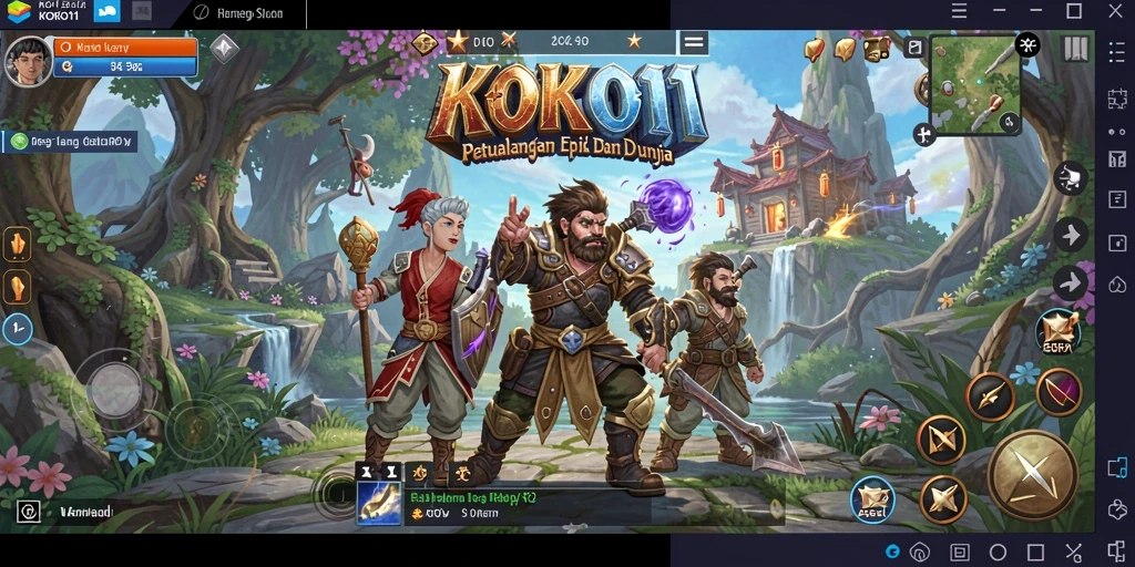 Tampilan screenshot KOKO11 yang menunjukkan pertarungan seru melawan monster.