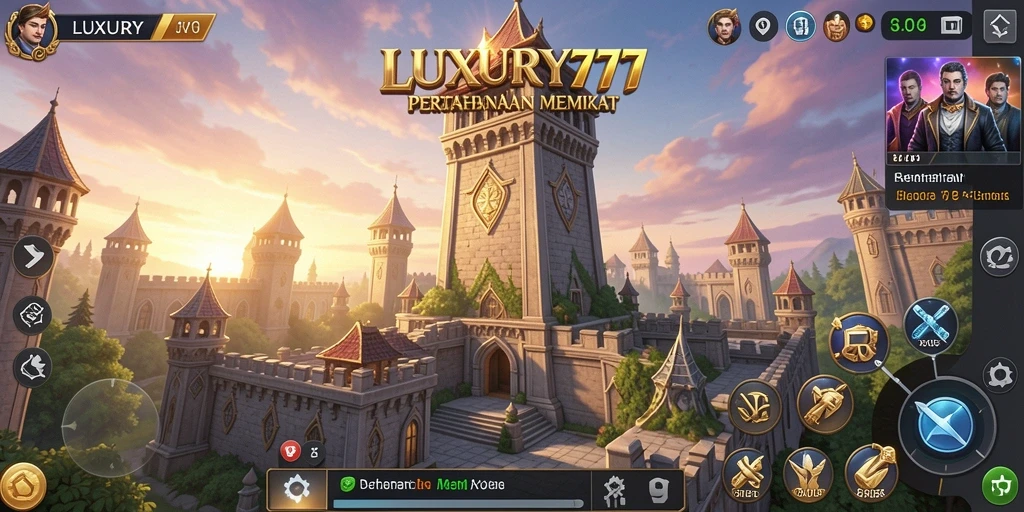 Gameplay intens dan strategi menara yang menantang di LUXURY777.
