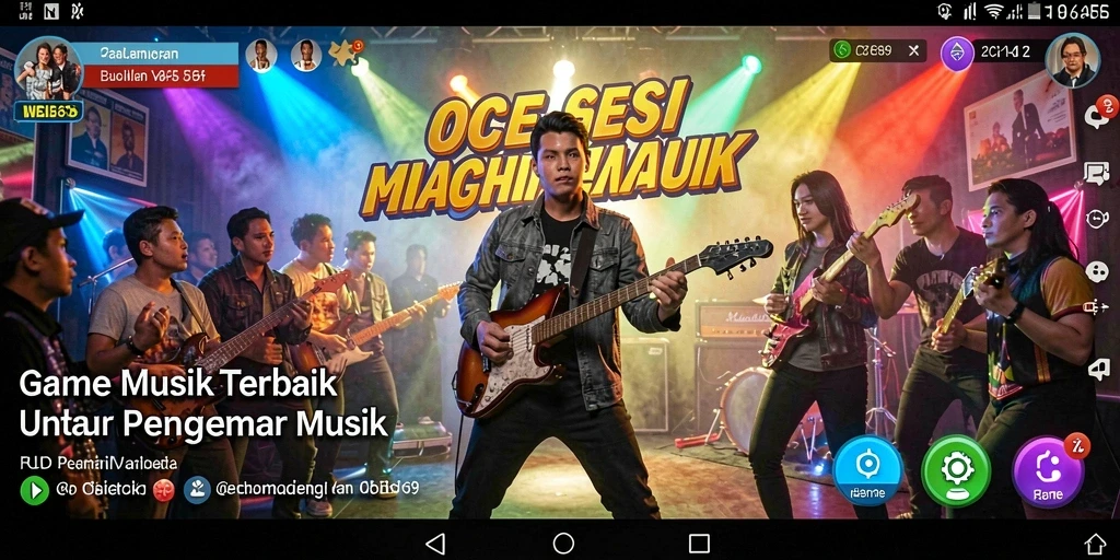 Screenshot OCE69 yang menunjukkan gameplay interaktif bermain musik.
