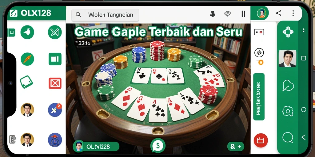 Tampilan menarik dari gameplay Gaple di OLX128.