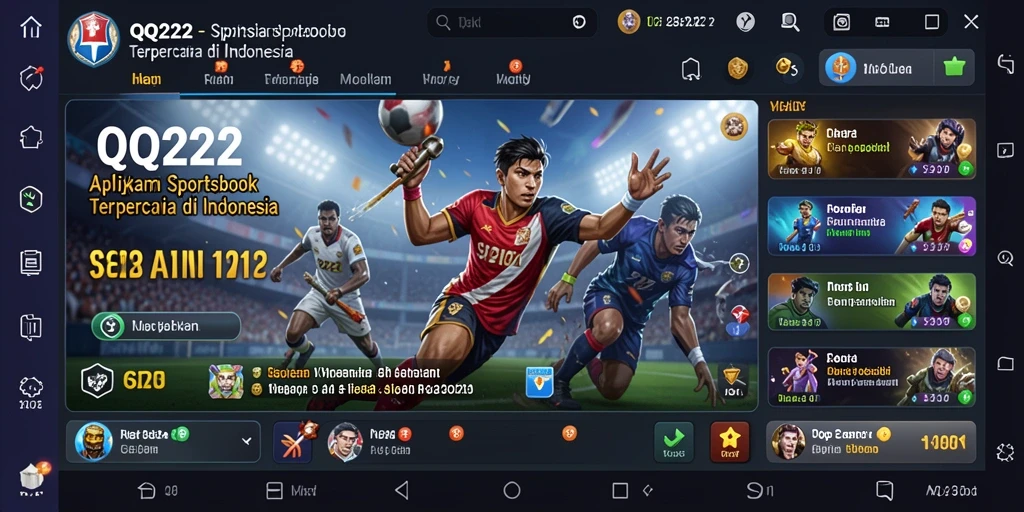 Tangkapan layar gameplay QQ222 dengan berbagai pilihan taruhan olahraga.