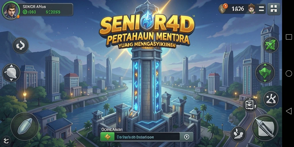 Tampilan seru gameplay Tower Defense di SENIOR4D.