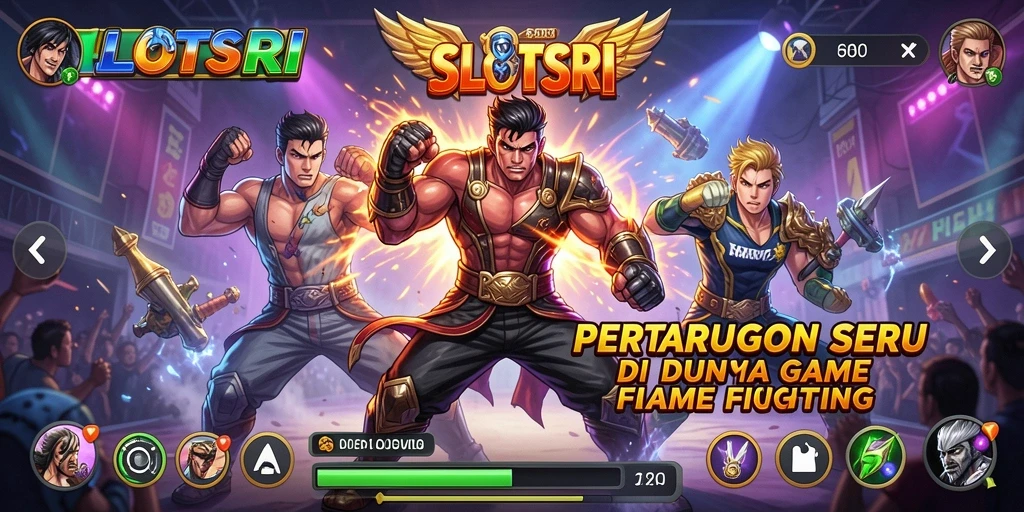 Tampilan gameplay SLOTSRI yang intens dan penuh aksi bertarung.
