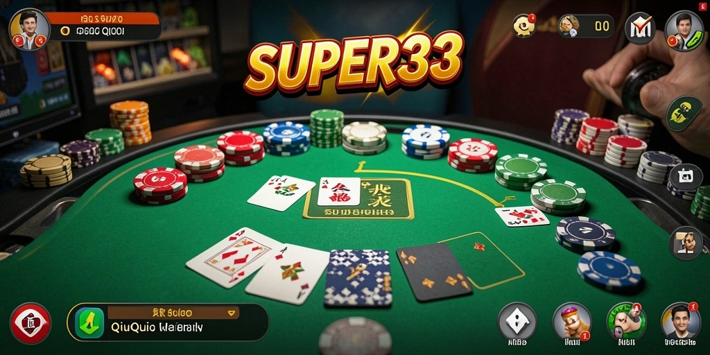 Tangkapan layar SUPER33 menampilkan aksi seru permainan QiuQiu.